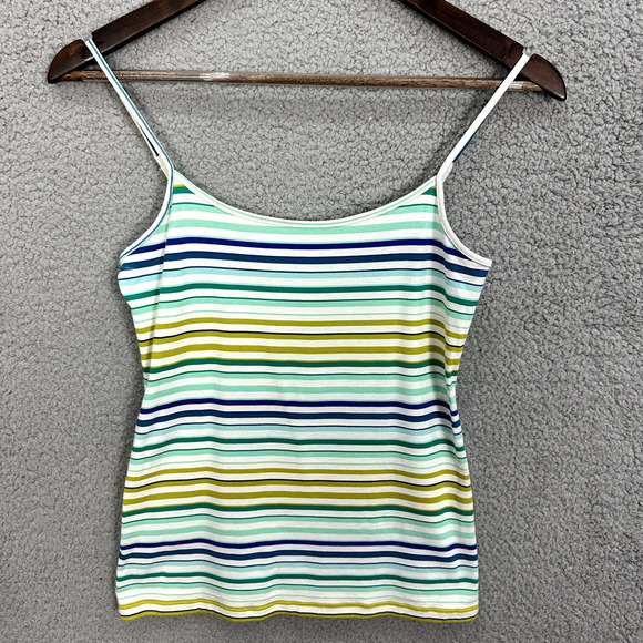 LOFT Tank Top Womens Small Blue Striped Nautical‎ Preppy Beach Boho Resort Cami - Picture 1 of 7